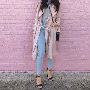 EXPRESS SOFT PINK DRAPE TRENCH COAT NWOT XS